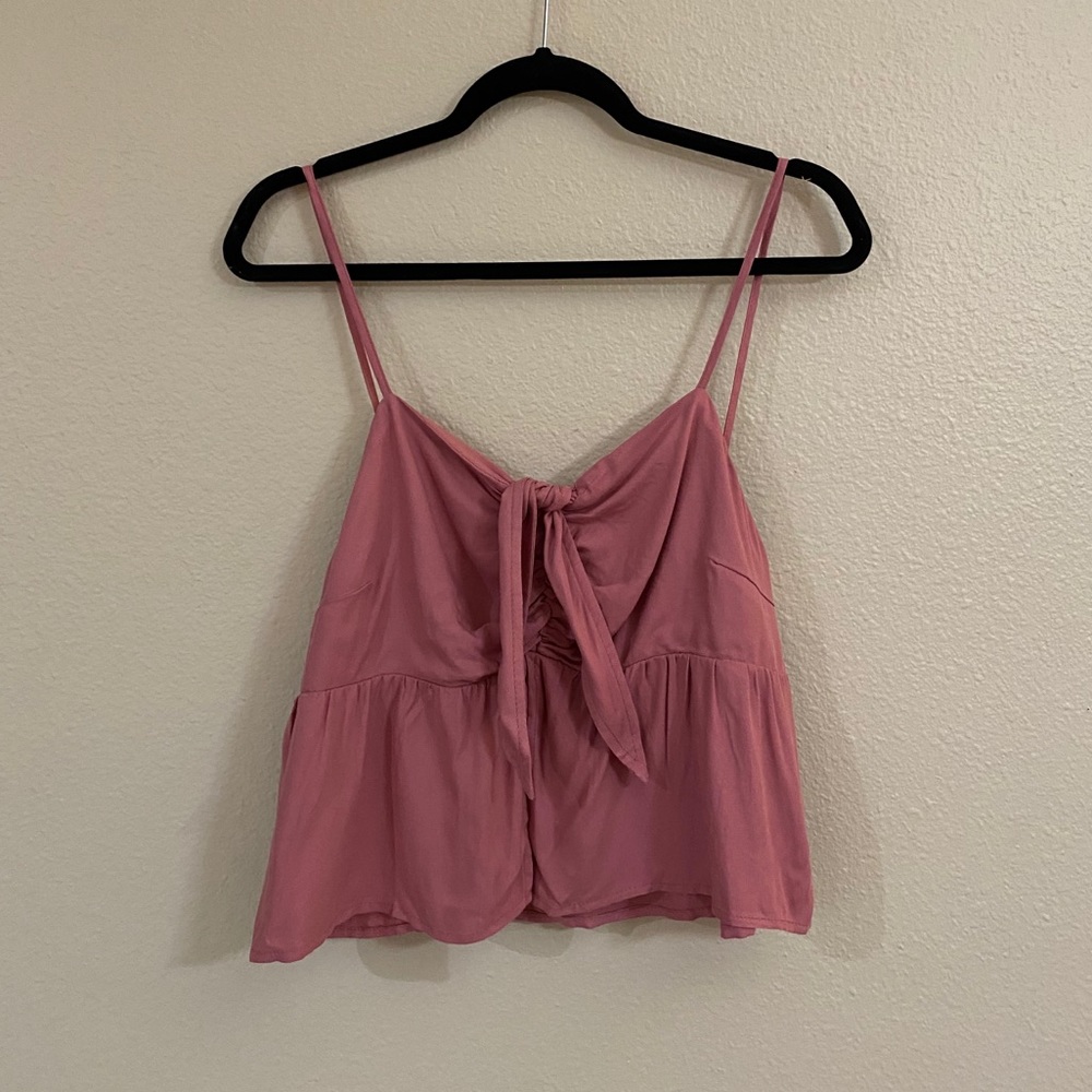 Garage Front Tie Cropped Tank